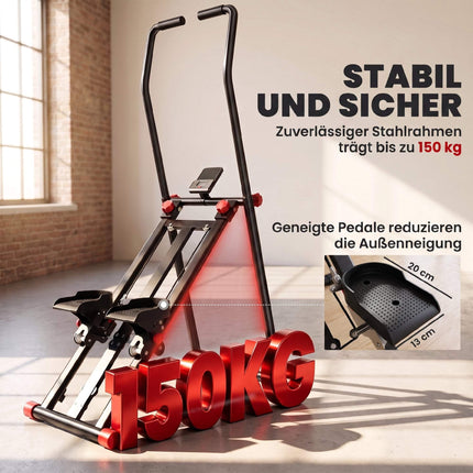Foldable Vertical Climber with 3 Resistance Levels & LCD Monitor