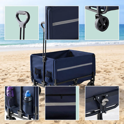 Foldable Wagon with Tailgate – Large Capacity, Waterproof
