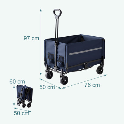 Foldable Wagon with Tailgate – Large Capacity, Waterproof