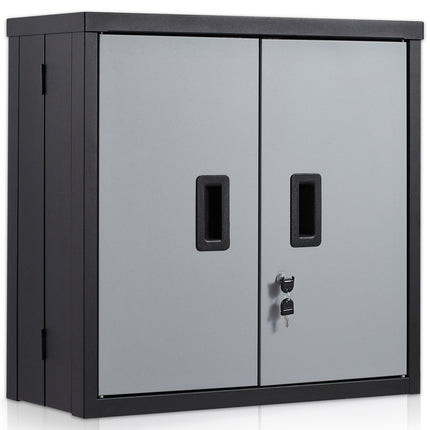 Foldable Wall-Mounted Metal Cabinet, Lockable, 26 In