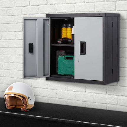 Foldable Wall-Mounted Metal Cabinet, Lockable, 26 In
