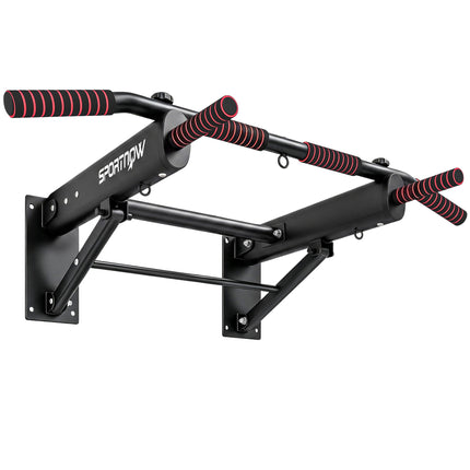 Foldable Wall-Mounted Pull-Up Bar, Non-Slip Foam Grips, Black