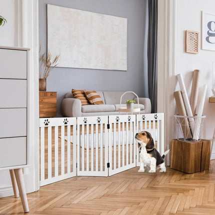 Foldable Wooden Pet Gate, 60 cm High, White