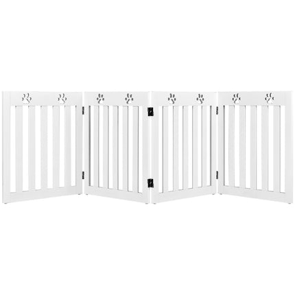 Foldable Wooden Pet Gate, 60 cm High, White