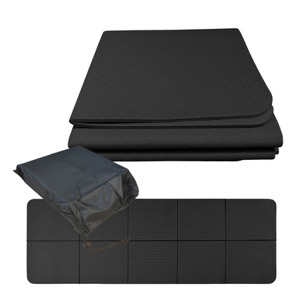 Foldable Yoga Mat 6 mm with Carry Bag, 61 x 183 cm, Black