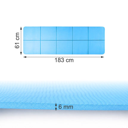 Foldable Yoga Mat 6 mm with Carry Bag, 61 x 183 cm, Light Blue