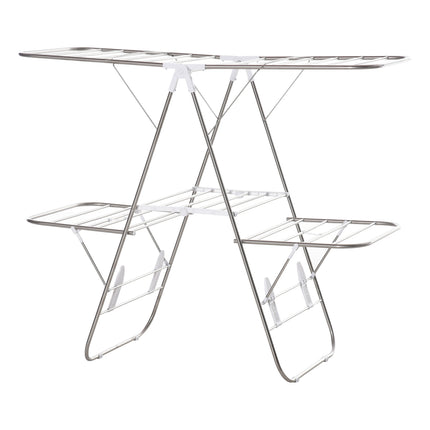 Wäscheständer klappbar, 3-lagig, Edelstahl, 138 cm