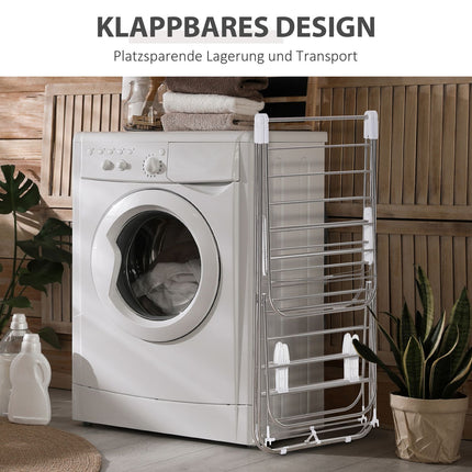 Wäscheständer klappbar, 3-lagig, Edelstahl, 138 cm