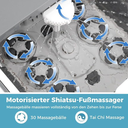 Faltbares Fußbad Fußbadewanne mit Dusche 60min Timer &amp; 30 Shiatsu Massagebälle Temperatur 35-48°C Heizung