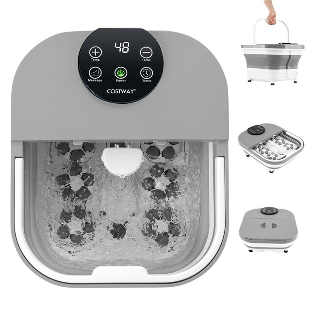Faltbares Fußbad Fußbadewanne mit Dusche 60min Timer &amp; 30 Shiatsu Massagebälle Temperatur 35-48°C Heizung
