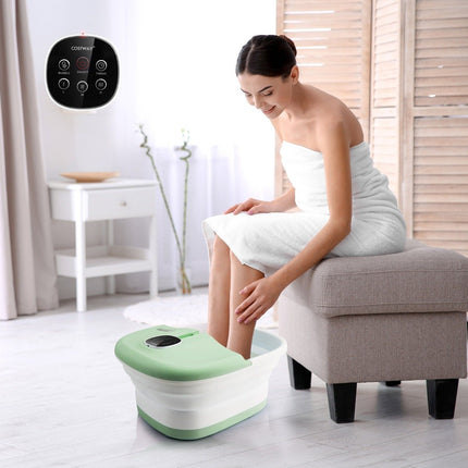 Opvouwbaar voetenbad met warmte voetbad met afstandsbediening massage 33,5 x 41 x 20,5 cm groen