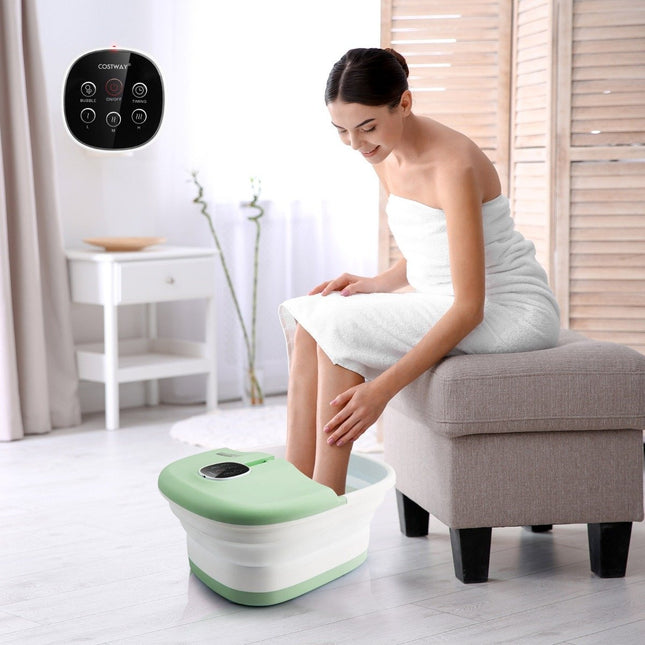 Opvouwbaar voetenbad met warmte voetbad met afstandsbediening massage 33,5 x 41 x 20,5 cm groen
