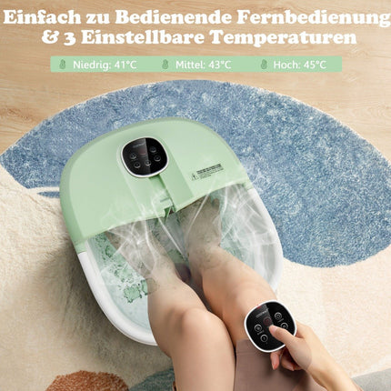 Opvouwbaar voetenbad met warmte voetbad met afstandsbediening massage 33,5 x 41 x 20,5 cm groen