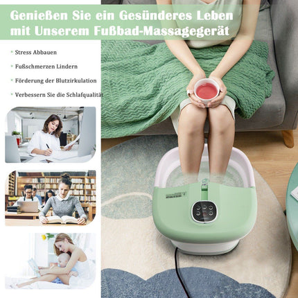 Opvouwbaar voetenbad met warmte voetbad met afstandsbediening massage 33,5 x 41 x 20,5 cm groen