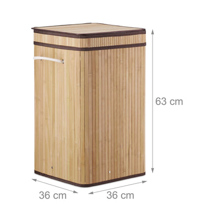 Foldable laundry basket bamboo