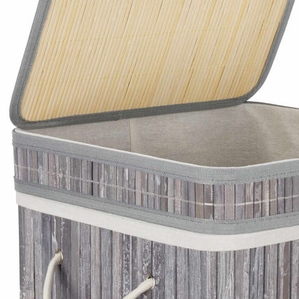 Foldable laundry basket bamboo
