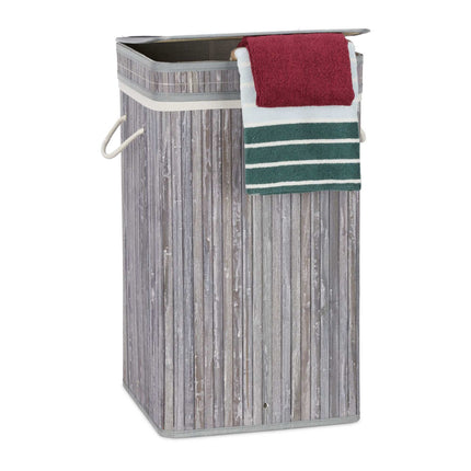 Foldable laundry basket bamboo