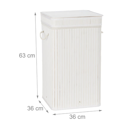 Foldable laundry basket bamboo