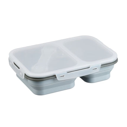 Foldable lunch box with 2 compartments