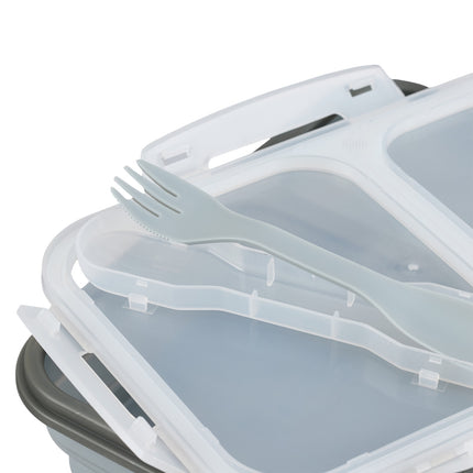 Foldable lunch box with 2 compartments