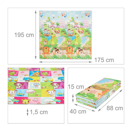 Foldable play mat safari motif