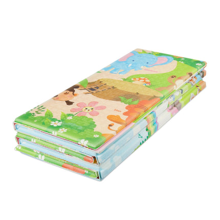 Foldable play mat safari motif