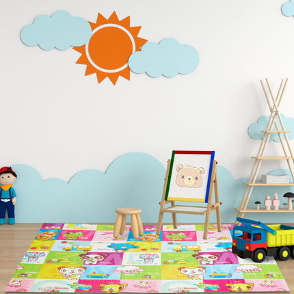 Foldable play mat safari motif