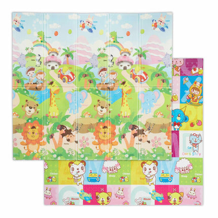 Foldable play mat safari motif