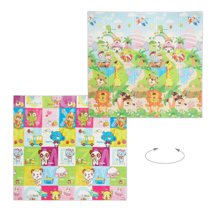 Foldable play mat safari motif