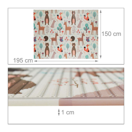 Tapis de jeu pliable avec animaux de la forêt