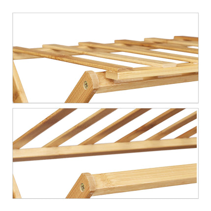 Foldable shoe shelf made of bamboo