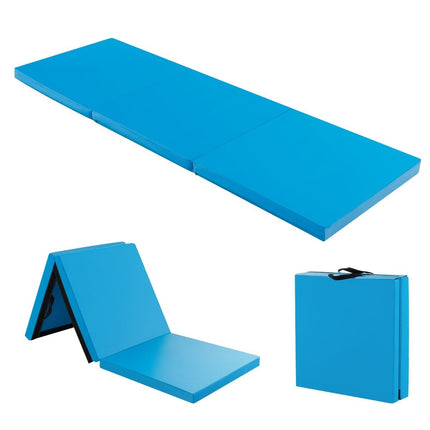 Faltbare Weichbodenmatte mit 2 Tragegriffen Rutschfeste Gymnastikmatte 180 x 60 x 5 cm Blau