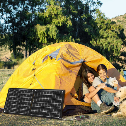 Faltbares Solarpanel mit USB-Ladegerät 1x USB-C, 1x USB-A 30W