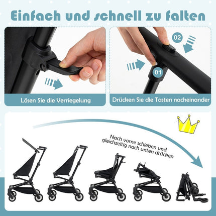 Faltbarer Kinderwagen mit verstellbarem und abnehmbarem Verdeck Reisebuggy