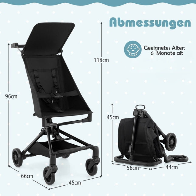 Faltbarer Kinderwagen mit verstellbarem und abnehmbarem Verdeck Reisebuggy