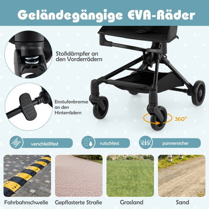 Faltbarer Kinderwagen mit verstellbarem und abnehmbarem Verdeck Reisebuggy