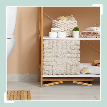 Faltbarer Toilettenhocker aus Bambus
