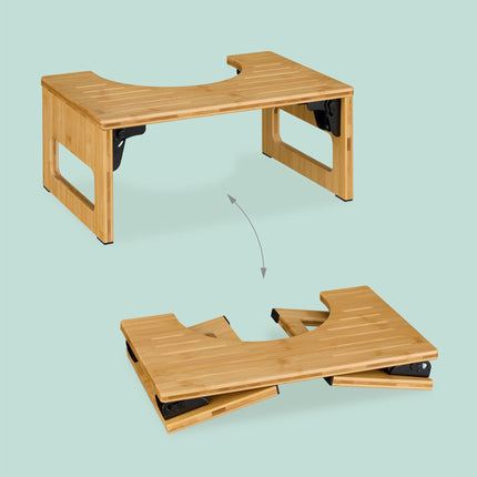 Faltbarer Toilettenhocker aus Bambus