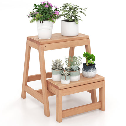 Klappbarer 2-Stufen-Hocker, Blumenständer aus Tannenholz, 150 kg