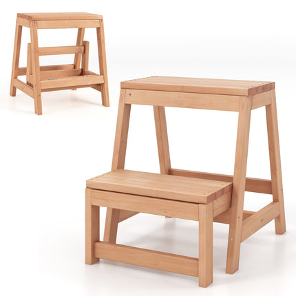 Klappbarer 2-Stufen-Hocker, Blumenständer aus Tannenholz, 150 kg