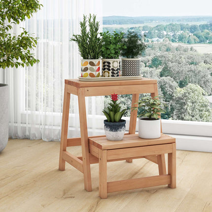 Klappbarer 2-Stufen-Hocker, Blumenständer aus Tannenholz, 150 kg