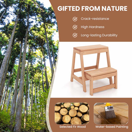 Klappbarer 2-Stufen-Hocker, Blumenständer aus Tannenholz, 150 kg