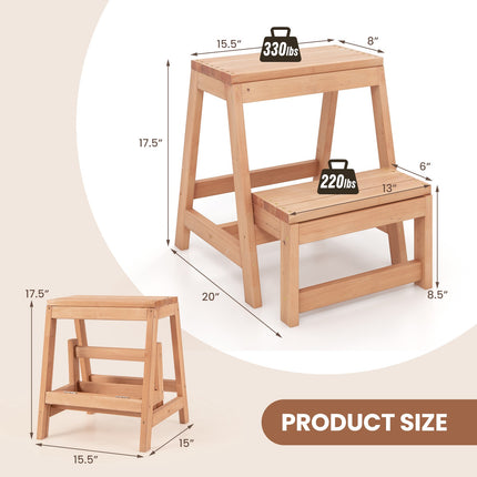 Klappbarer 2-Stufen-Hocker, Blumenständer aus Tannenholz, 150 kg