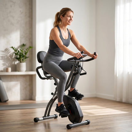 Klappbares 3-in-1-Heimtrainer, Bluetooth-LCD, Herzfrequenz, leise