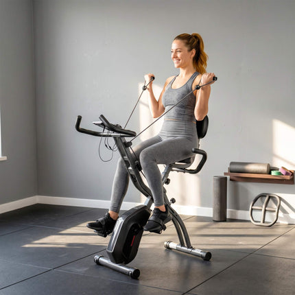 Klappbares 3-in-1-Heimtrainer, Bluetooth-LCD, Herzfrequenz, leise