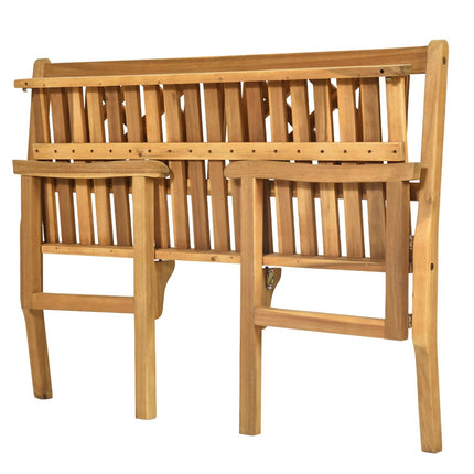 Klappbare Akazienholz-Gartenbank, 2-Sitzer, Naturfarben