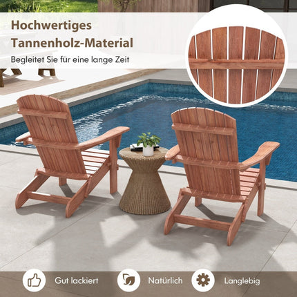 Faltbares Adirondack-Stuhl-Set, Holz, 180 kg Tragkraft