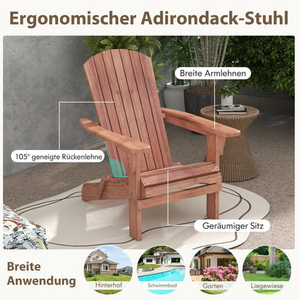 Faltbares Adirondack-Stuhl-Set, Holz, 180 kg Tragkraft