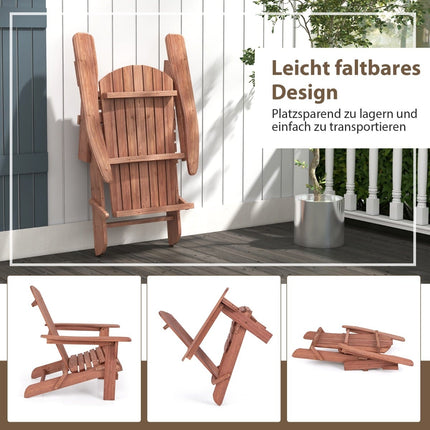 Faltbares Adirondack-Stuhl-Set, Holz, 180 kg Tragkraft