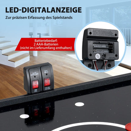 Klappbarer Airhockey-Tisch mit LED-Anzeige und 12V-Motor